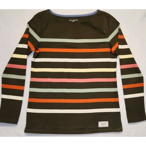 Talbots Tops - Talbots Pullover Boatneck Long Sleeve Top Petite Size P 100% Cotton